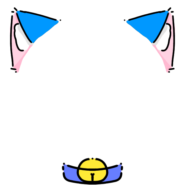 blue collar blue cat ears Decoration